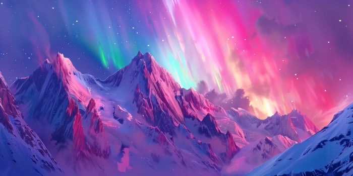 The Mystical Beauty Of The Northern Lights Over Mountains