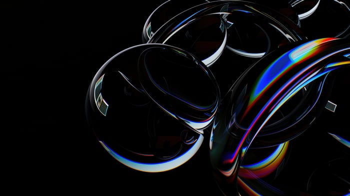 Abstract Glass Reflections on Black Background
