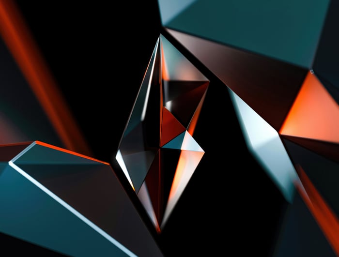 Abstract geometric shapes with reflections