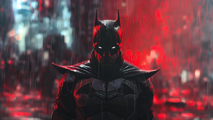 The Batman in a Rainy City