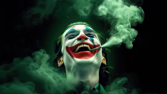 Joker Smoking in Green Smoke