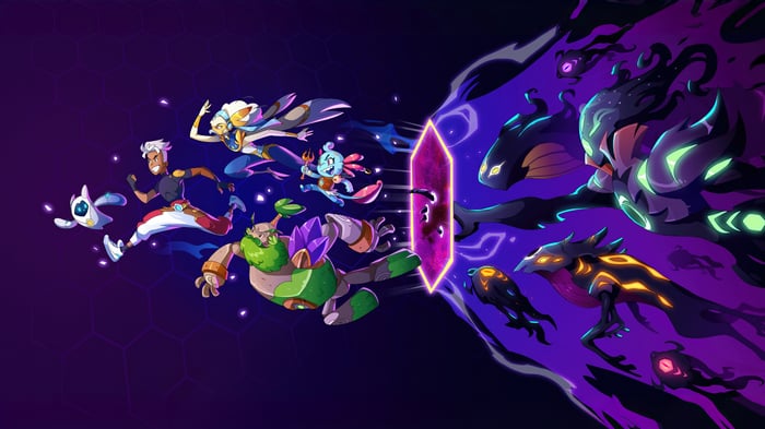 Dimensionals characters running through a portal