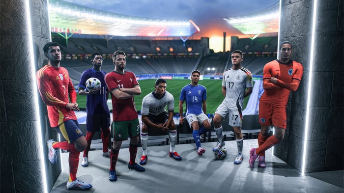 FC 24: Football players in stadium tunnel