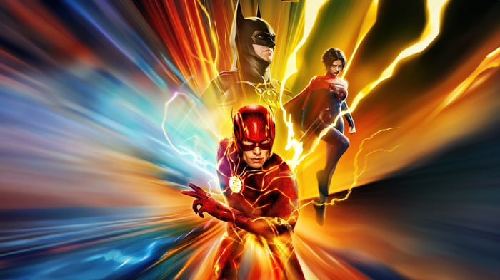 The Flash Movie Poster with Batman and Supergirl