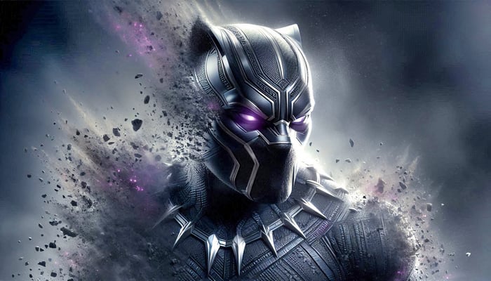 Black Panther disintegrating into particles