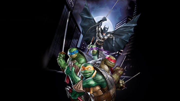 Batman and Teenage Mutant Ninja Turtles in City