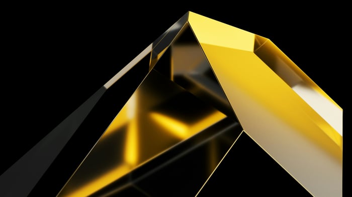 Abstract gold and black geometric shape