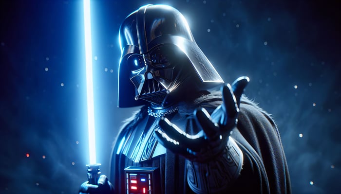 Darth Vader with Blue Lightsaber