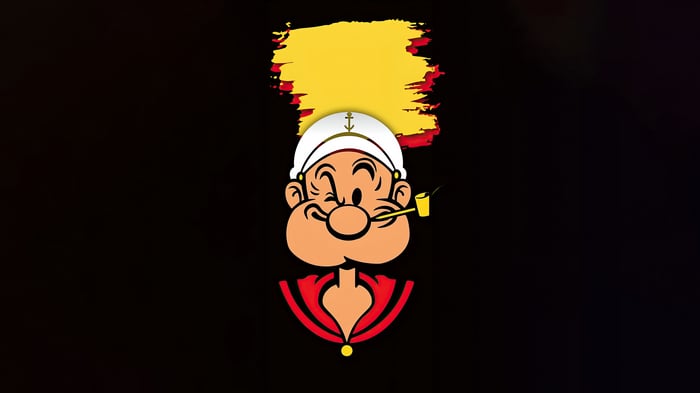 Popeye the Sailor with a Yellow Brush Stroke