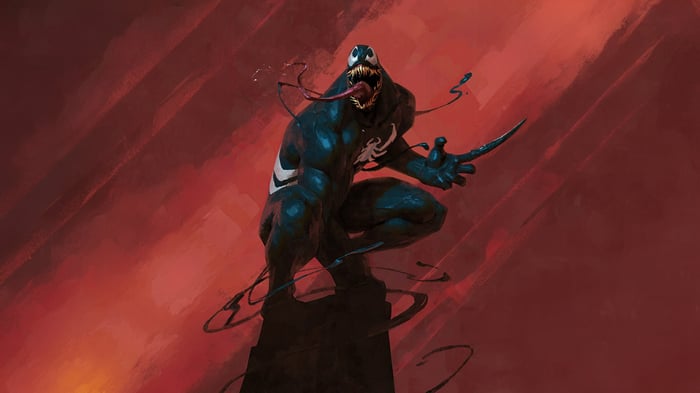 Venom Crouching on a Pedestal