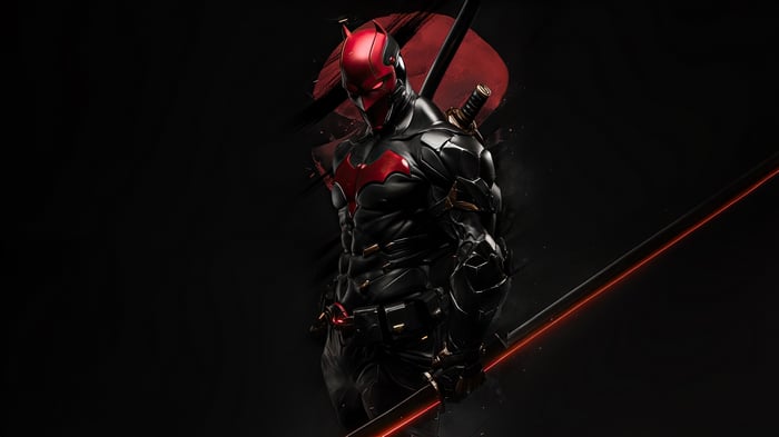 Red Hood with Samurai Sword