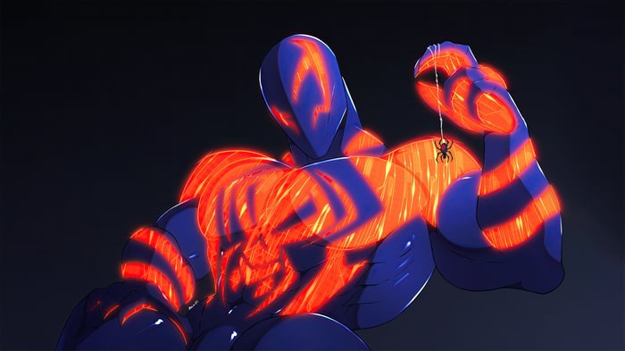 Spider-Man 2099 with glowing red spider symbol