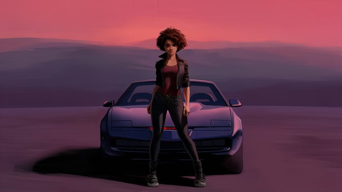 Ramsey Artwork with a Classic Car