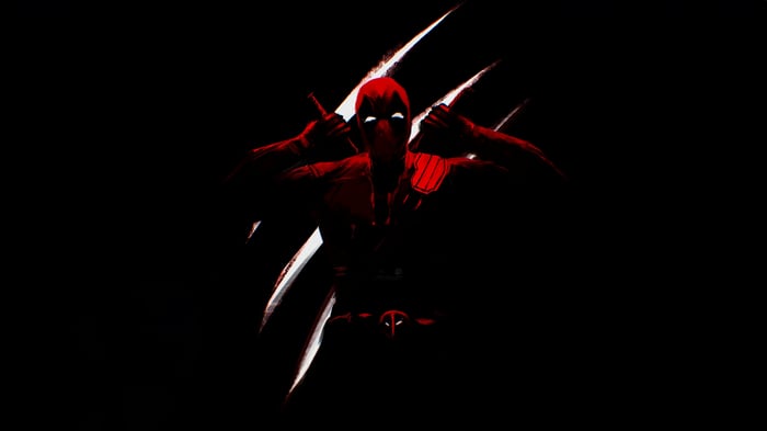 Deadpool with Katanas and Claw Marks