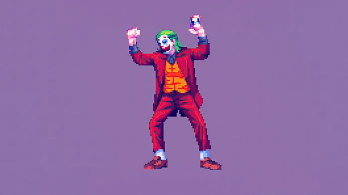 8 Bit Joker Dancing Pixel Art