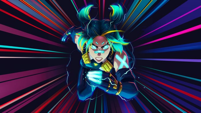 The Electrifying Hero in Neon Speed