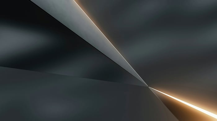 Abstract geometric shapes with glowing light lines