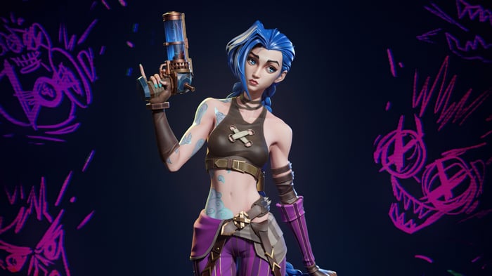 Arcane Jinx with her weapon