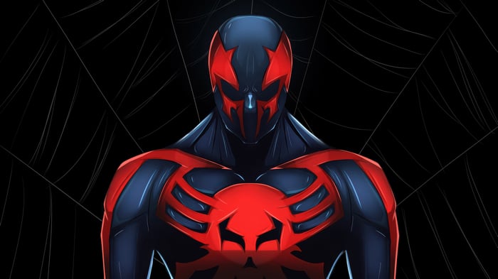 Spider-Man 2099 in a black and red suit