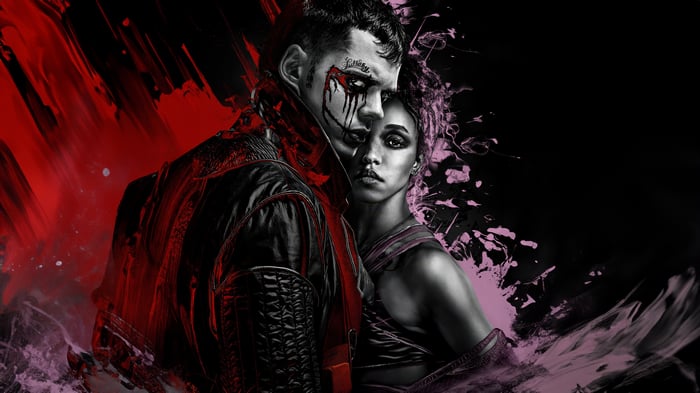 The Crow Movie Poster with Eric Draven and Shelly Webster