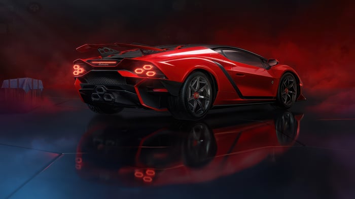 Red Lamborghini Aventador in PUBG Mobile