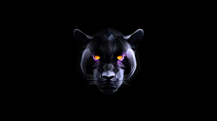 Facet Panther with Glowing Eyes