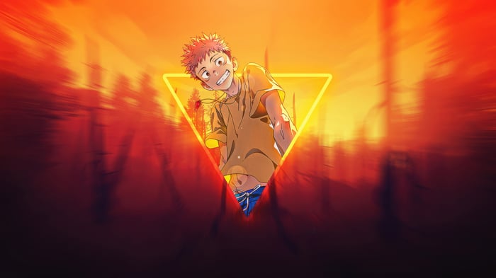Jujutsu Kaisen Yuji Itadori in a Triangle