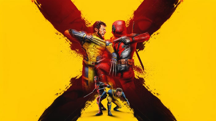 Deadpool and Wolverine in a confrontation
