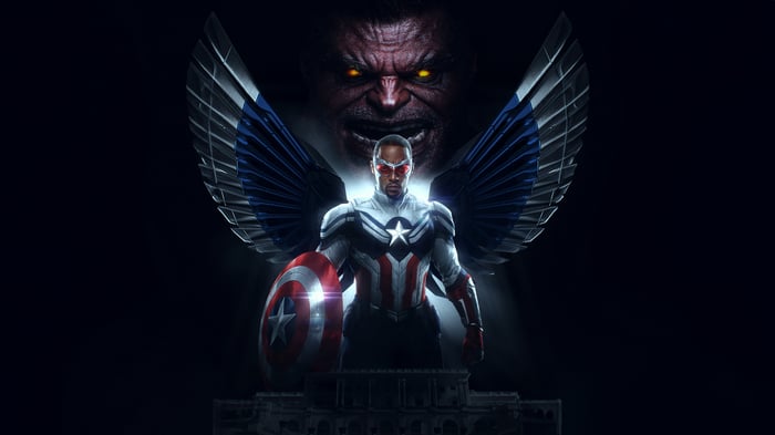 Captain America with Wings and Red Skull