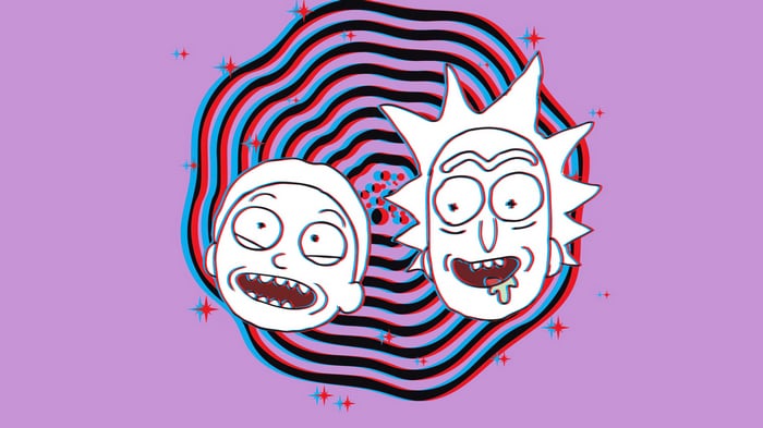 Rick and Morty psychedelic portrait