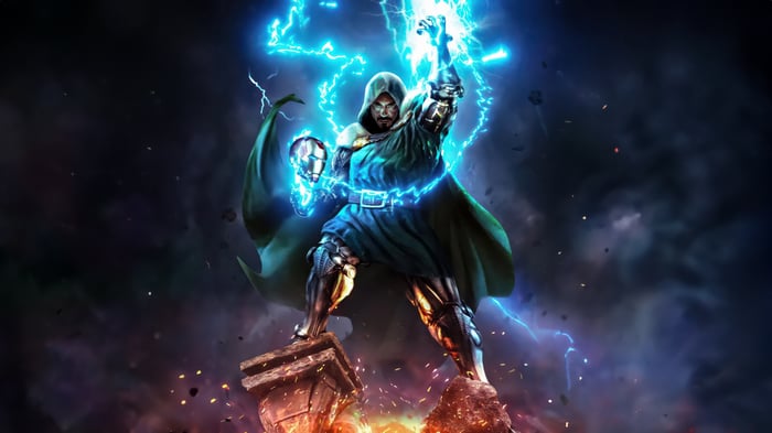 Doctor Doom wielding lightning