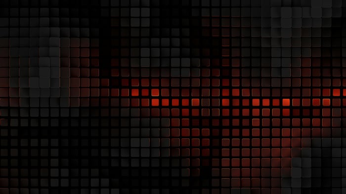 Abstract Red and Black Cubes Pattern