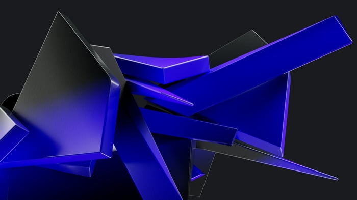 Blue and Black Abstract Geometric Shapes