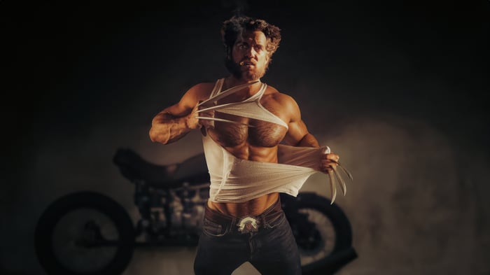 Wolverine Rips Tank Top Revealing Claws and Muscles