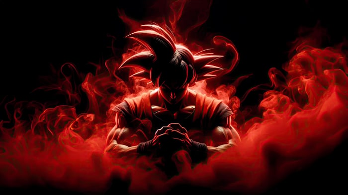 Goku in Red Aura