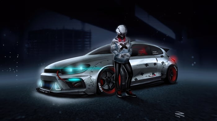 Cyber Street Racer with Modified Car