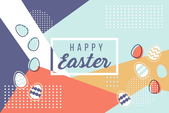 Happy Easter Abstract Geometric Design with Eggs