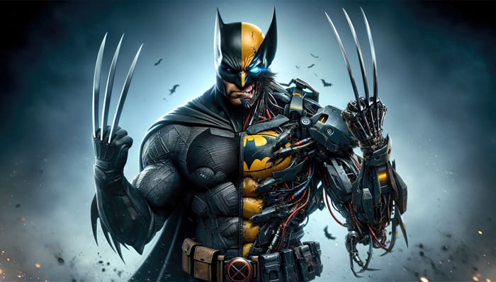 Wolverine Batman Hybrid with Mechanical Arm