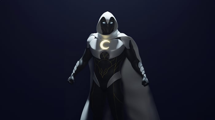 Moon Knight Standing in Dark Room