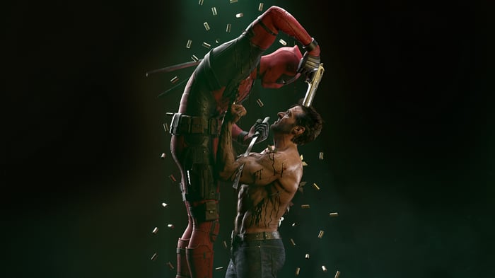Deadpool and Wolverine in combat