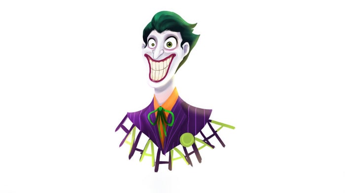 The Joker with "HAHA" text
