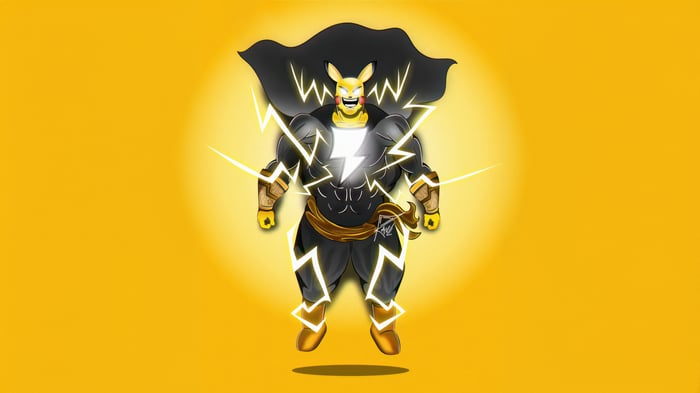 Pikachu as Black Adam with lightning