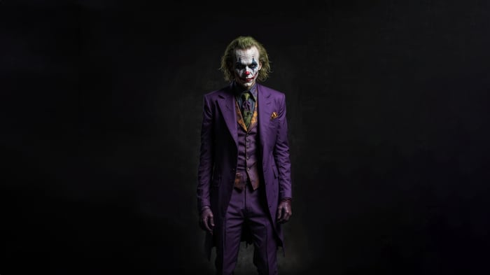 The Joker in a purple suit