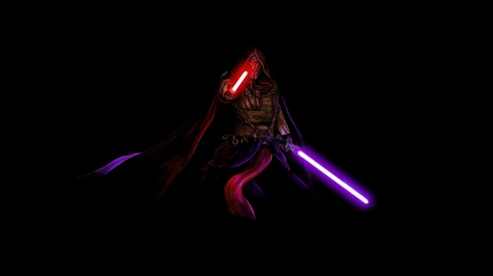 Darth Revan with Red and Purple Lightsabers