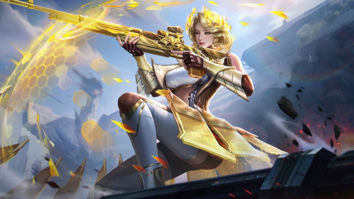 Contra Returns Jasmine with Golden Sniper Rifle