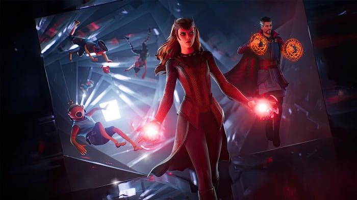 Doctor Strange and Scarlet Witch in Fortnite