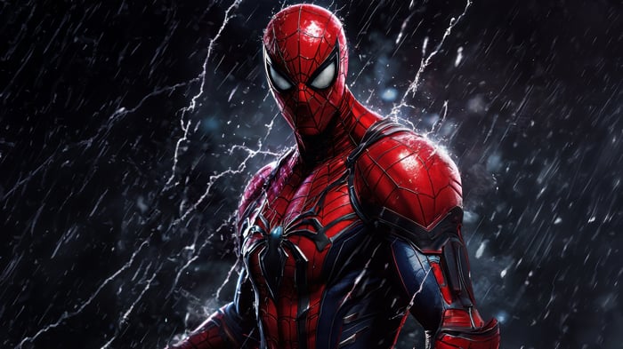 Spider-Man in the Rain