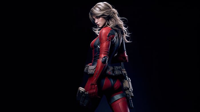 Lady Deadpool in Red and Black Suit