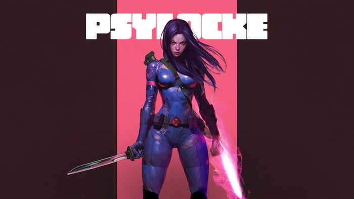 Psylocke with Katana and Psychic Katana