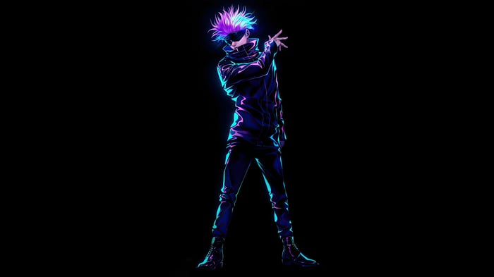Gojo Satoru from Jujutsu Kaisen with Neon Lighting